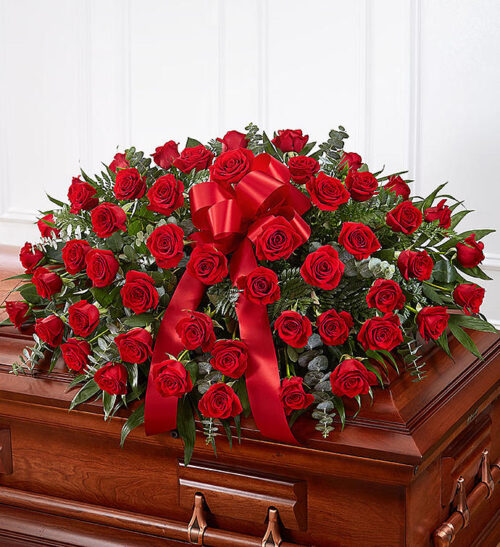 Purest Love With Roses Casket Cover