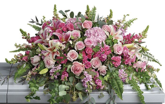 Beautiful Memories Casket Spray in Pink