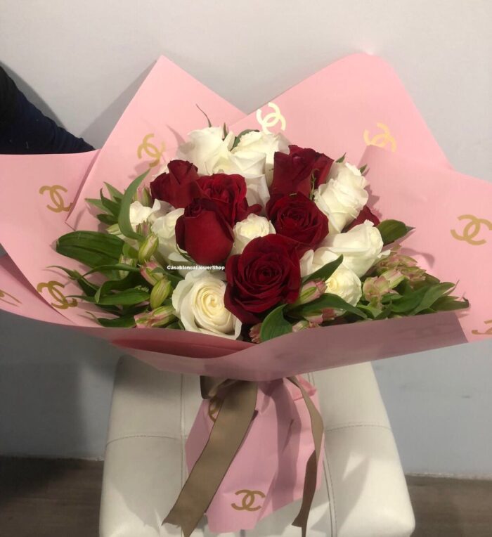Chanel Rose Wrap in Red & White