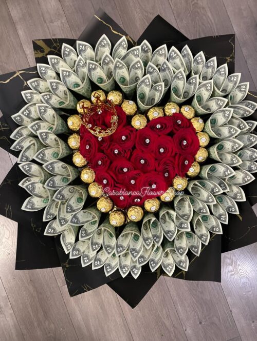 For the Love Of Chocolates, Roses & Money Bouquet