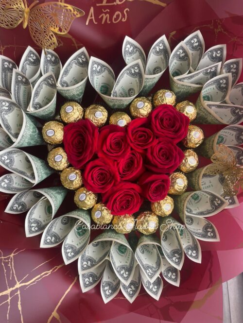 Roses, Chocolates, Happiness & Money Bouquet