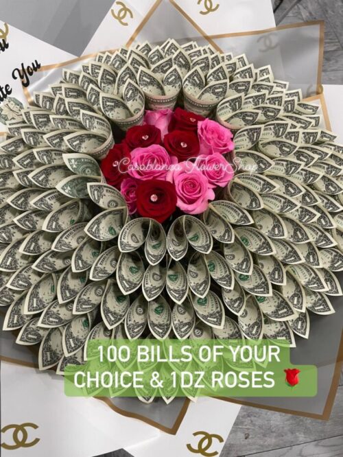 One in a million (with $100 one dollar bills included in price with dozen roses)